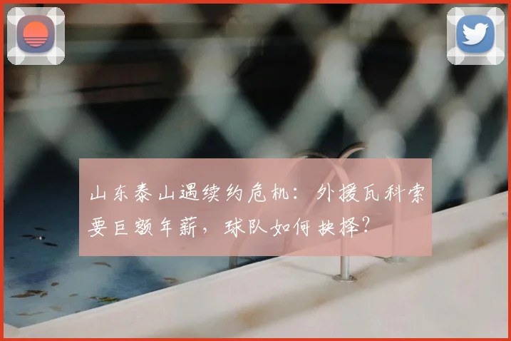 山东泰山遇续约危机：外援瓦科索要巨额年薪，球队如何抉择？
